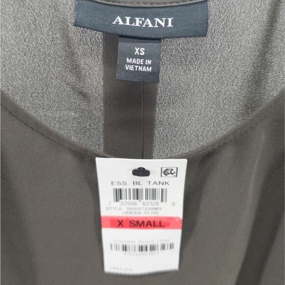 Alfani Sleeveless Scoop-Neck Blouse Urban Olive XS - Picture 5 of 6